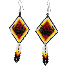 Load image into Gallery viewer, Bear Paw With Feather Dangle Earring