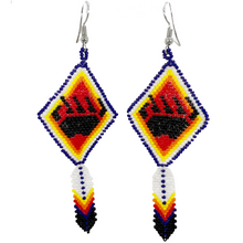 Load image into Gallery viewer, Bear Paw With Feather Dangle Earring