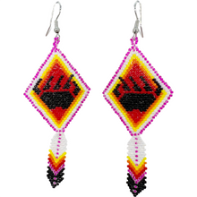 Load image into Gallery viewer, Bear Paw With Feather Dangle Earring