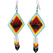 Load image into Gallery viewer, Bear Paw With Feather Dangle Earring