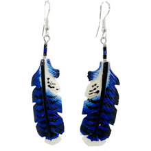 Load image into Gallery viewer, Carved Hawk Feather Bone Earring