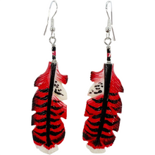 Load image into Gallery viewer, Carved Hawk Feather Bone Earring