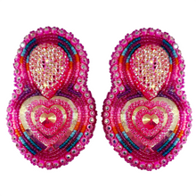 Load image into Gallery viewer, Heart Drop Glam Earrings