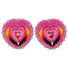 Load image into Gallery viewer, Heart Glam Earrings
