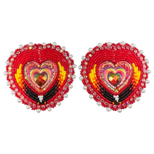 Load image into Gallery viewer, Heart Glam Earrings