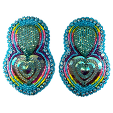 Load image into Gallery viewer, Heart Drop Glam Earrings