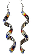Load image into Gallery viewer, Inlay Cut Glass Twist Earrings