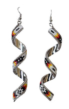 Load image into Gallery viewer, Inlay Cut Glass Twist Earrings