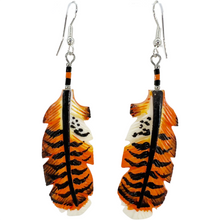 Load image into Gallery viewer, Carved Hawk Feather Bone Earring