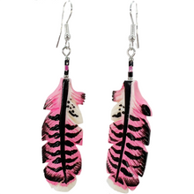 Load image into Gallery viewer, Carved Hawk Feather Bone Earring