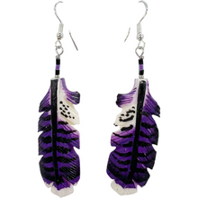 Load image into Gallery viewer, Carved Hawk Feather Bone Earring