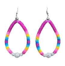 Load image into Gallery viewer, Rhinestone Bead Hoop Earring