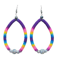Load image into Gallery viewer, Rhinestone Bead Hoop Earring