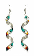 Load image into Gallery viewer, Inlay Cut Glass Twist Earrings