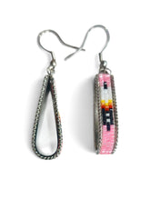 Load image into Gallery viewer, Inlay Beaded Dangle Hoop Earrings