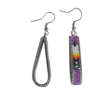 Load image into Gallery viewer, Inlay Beaded Dangle Hoop Earrings