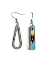 Load image into Gallery viewer, Inlay Beaded Dangle Hoop Earrings