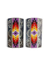 Load image into Gallery viewer, Stamped Inlay Beaded Stud Earrings