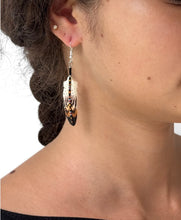 Load image into Gallery viewer, Painted Stem Bone Feather Earring