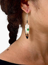 Load image into Gallery viewer, Carved Bone Turtle Feather Earring