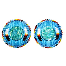 Load image into Gallery viewer, Feather Round Glam Earring