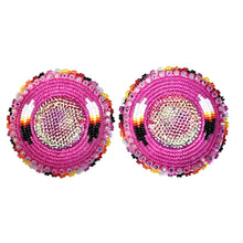 Load image into Gallery viewer, Feather Round Glam Earring