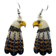 Load image into Gallery viewer, Bone Eagle With Feathers Earring