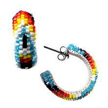 Load image into Gallery viewer, Feather Peyote Stitch Hoop Earrings 2CM-6CM