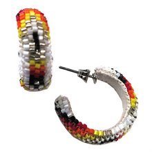 Load image into Gallery viewer, Feather Peyote Stitch Hoop Earrings 2CM-6CM