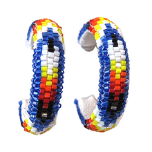 Load image into Gallery viewer, Feather Peyote Stitch Hoop Earrings 2CM-6CM