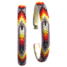 Load image into Gallery viewer, Feather Peyote Stitch Hoop Earrings 2CM-6CM