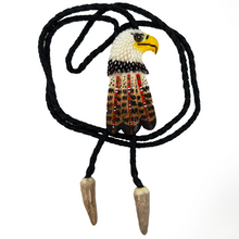 Load image into Gallery viewer, Eagle With Feather Bolo Tie
