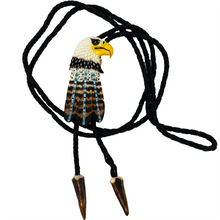Load image into Gallery viewer, Eagle With Feather Bolo Tie
