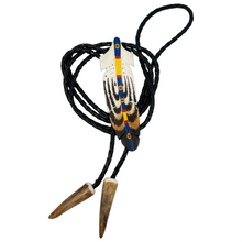 Load image into Gallery viewer, Painted Stem Feather Bolo Tie
