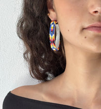Load image into Gallery viewer, Feather Peyote Stitch Hoop Earrings 2CM-6CM
