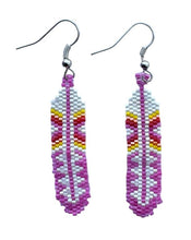 Load image into Gallery viewer, Beaded Feather Earring
