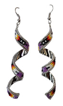 Load image into Gallery viewer, Inlay Cut Glass Twist Earrings
