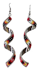 Load image into Gallery viewer, Inlay Cut Glass Twist Earrings
