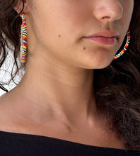 Load image into Gallery viewer, Peyote Stitch Hoop Earrings
