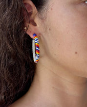 Load image into Gallery viewer, Peyote Stitch Hoop Earrings
