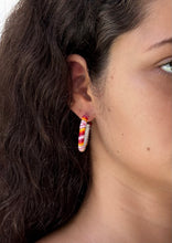 Load image into Gallery viewer, Peyote Stitch Hoop Earrings
