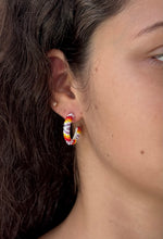 Load image into Gallery viewer, Peyote Stitch Hoop Earrings
