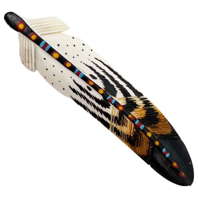 Painted Stem Bone Feather Barrette