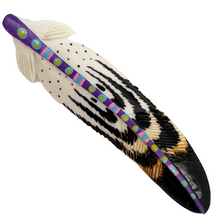 Load image into Gallery viewer, Painted Stem Bone Feather Barrette
