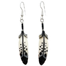 Load image into Gallery viewer, Colourful Bone Feather Earring
