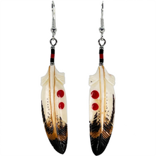 Load image into Gallery viewer, Carved Bone Honour Feather Earring
