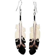 Load image into Gallery viewer, Carved Eagle Feather Bone Earring
