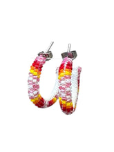 Load image into Gallery viewer, Peyote Stitch Hoop Earrings
