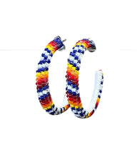 Load image into Gallery viewer, Peyote Stitch Hoop Earrings

