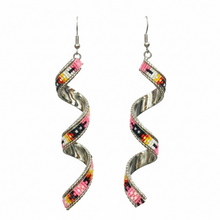 Load image into Gallery viewer, Inlay Cut Glass Twist Earrings

